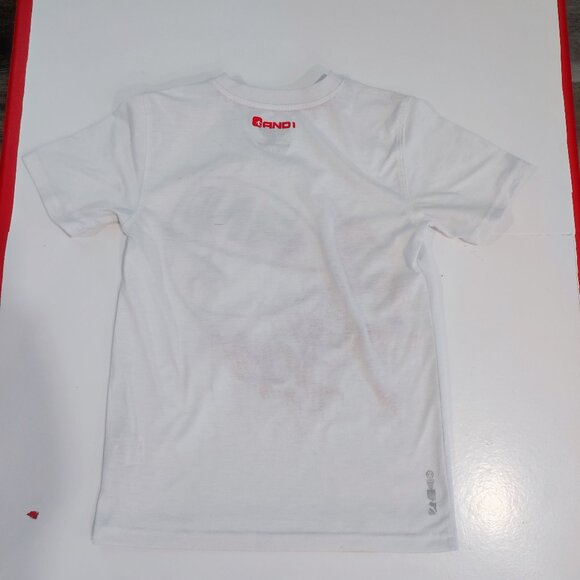 AND1 basketball T-shirt boys size M (8) white with graphic design - Picture 3 of 10